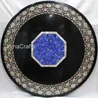 Marble Dining Table Top Shiny Gemstone Inlay Work Living Room Table for Home