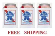 PABST BLUE RIBBON PBR 3 BEER CAN COOLERS KOOZIE COOLIE HUGGIE COOZIE NEW