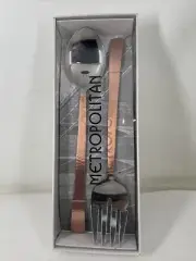 Metropolitan by holister 2 piece serving set bent copper servers #10599 NEW