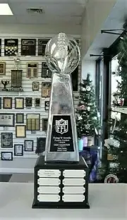 FANTASY FOOTBALL TROPHY LOMBARDI STYLE PERPETUAL CHROME FINISH 8 YR RF148A/S *