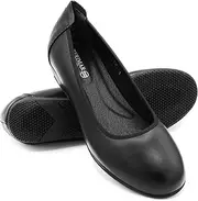 [Zerimar] Comfortable Women's Leather Ballet Flats Elegant Lightweight Shoes for Everyday and Office 2.5 cm Heel