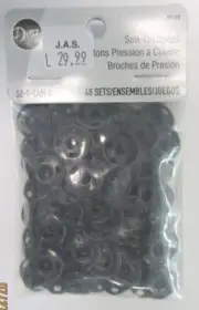 DRITZ...SEW ON SNAPS ..48 SETS..BLACK