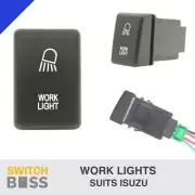 WORK LIGHT BLUE LED Push Switch Suit ISUZU D-MAX MUX 2012-2018 12v Dash (for: Isuzu)