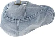 [JEWEDECO] Washed Denim Beret Hat for Women Vintage Cowboy Cap Light Stylish French Beret for Casual Outfits Fashionable Denim Hat for Everyday Wear