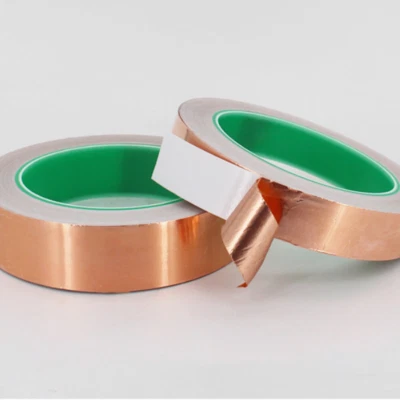 20M Copper Foil Roll Double-sided Conductive Shielding Adhesive Tape 5-50mm Tool