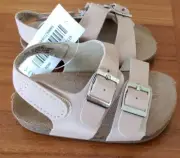 NEW Old Navy 3-6 MONTHS Pale Pink Earth Sandals Double Strap Touch Close #34020