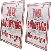POPETPOP 2Pcs Retro Iron Warning Sign Board for Home and Office Use Lightweight Caution Sign for Private Property and Public Areas Easy to Mount Walls Fences and Gates