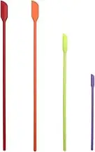 Mini Spatula Silicone Small for Makeup Spatula-Get Every- Last Drop Spatula from Skinny Openings-Thin Jar Spatula ，for Thin Jar/Kitchen Bottles/Cosmetic Bottles 4Pack (Multicolor)