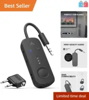 Premium Bluetooth 5.3 Airplane Adapter, Supports 2 Headphones - Travel Audio