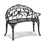 VEVOR Outdoor Bench, 38.8 inches Metal Garden Bench for Outdoors, 480 lbs Load Capacity Bench, Outdoor Garden Park Bench with Backrest and Armrests, P