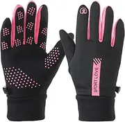[uxcell] Winter Ski Snow Gloves, 1 Pair Waterproof Winter Warming Gloves Touchscreen Skiing Working Gloves for Women, Rose Red