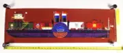 Poster of Illustrated UP WABASH WP NY&NH Railroad Train Cars on Barge 39x12" NOS
