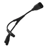 IEC320 C8 to 2X C7 Y Split AC Power Cord, IEC Figure 8 Male to 2 Female 1 in 2 Out AC Power Cable black