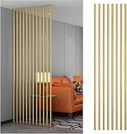 GUAWJRZDP Metal Wall Partition Post, Room Divider Post, Room Divider Floor to Ceiling, Privacy Screens Room Partition Post with Adjustable Feet, Partition Column Versatile Space Separator(Gold,100cm/3