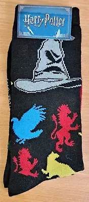 Harry Potter Crew Socks Size 6-12 - Sorting Hat House emblems New