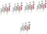 Ciieeo 30 Pcs Set of Toddler Utensils Metal Fork Spoon Silicone Handle Cutlery Eating Safe for Sturdy and Easy to Clean