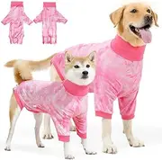 AUTOWT Dog Surgery Recovery Suit - Puppy Onesie for Cats After Surgery, Cone E Collar Alternative for Female Male Dogs, Abdominal Wound Puppy Surgical Clothes, Prevent Licking (Pink, XS)