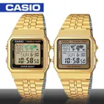 【CASIO 卡西歐】世界地圖探險復古金風格電子錶(A500WGA)