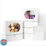 Shallive 30 Pcs Bakery Boxes 8-In with Windows, Cookie Boxes White for Chocol