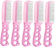 Healvian 5pcs Static-free Steel Hair Combs for Wigs Hairdressing Combs Long Hair Styling Home and Salon Use Precision Designed