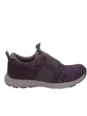 TRAQ by Alegria Knit Slip-On Sneakers Volition Eggplant Rain