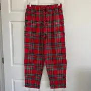 Red Plaid Flannel Drawstring PJ Bottoms Brinkley Cotton Holiday Lane Men L NWT
