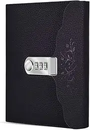 ARRLSDB Lock Diary Leather Journal Writing Notebook Planner Organizer Digital Password Notebook Locking Personal Diary Black