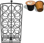 Coffee Pods Holder Coffee Filter Holder,Coffee Storage Basket, Pre Assembled Stainless Steel 360 Degree Rotating 30 Compartments Coffee Capsules Stand for Coffee Shop