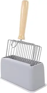 FONDOTIN Cat Litter Scoop Stainless Steel Litter Box Scooper Sifting Mat Easy to Clean and Store