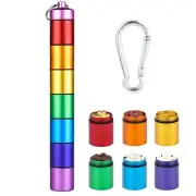 Portable Pill Case Keychain Waterproof 7 Days Pill Holder Travel Pill Contain...
