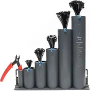 Ready-Zip-Go (tm) Cable Tie Organizer, Magnetic Base, 250 Black Zip Ties and Cutter Included