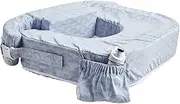 My Brest Friend Nursing Pillow for Twins, Breastfeeding, Nursing & Posture Support with Pocket and Removable Slipcover, Horizon