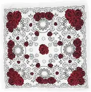 [generic] 21'' Rose Pattern Bandana Head Scarf for Women Men Square Turban Head Scarf Punk Head Wrap