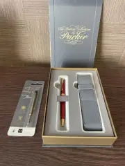 Parker Sonnet Red Gt Ballpoint Pen With Replacement