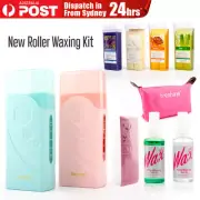 Roll On Waxing Kit Roller Wax Warmer Heater Wax Strip Depilatory Hair Removal AU