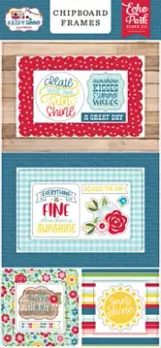 Echo Park Paper A SLICE OF SUMMER 6x13 Sheet of Chipboard Frames
