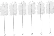 Generic 6 Pcs Long Handle Cup Brush Kettle Brush Cleaner Scrubber Cleaner Long Handle Cleaning Brush Small Diameter Cleaner Waterproof Speaker Covers Stainless Steel White