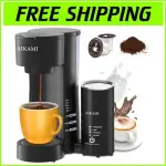 Self-Cleaning Single Serve Coffee Brewer with Frother and Adjustable Cup Height