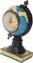 GREENADSCAPE Vintage Resin Globe Clock Book Retro Desktop Decorative Clock for Home Office Stylish Ornament No Battery Required for Cafe Club and Living Decor
