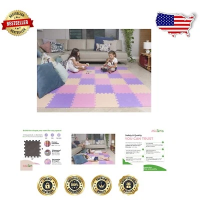 Customizable Interlocking Foam Play Mats - Safe Flooring for Babies 6-12 Mo