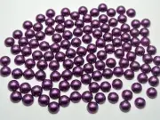 1000 Dark Purple Half Pearl Bead 6mm Flat Back Scrapbook Craft