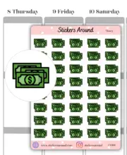 Money Icon Sticker, Pay Day Planner Sticker, Payday, Calendar & Journal Sticker