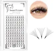 12rows，120pcs 10D Premade Volume Fans Eye Lashes Extensions Thickness 0.07mm D Curl Black Soft Individual False Eyelashes Makeup Fake Lashes Cluster 8-15mm to Choose 14MM