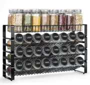 4-Tier Stackable Spice Rack Organizer, Detachable Countertop Shelf