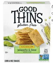 Good Thins Jalapeño & Lime Corn & Rice Snacks Gluten Free Crackers, 3.5 oz