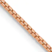 14K Rose Gold 18 Inch 1mm Box Link With Lobster Clasp Chain