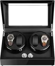 [CFZSALK] Automatic Watch Winder,Automatic Watch Winder Box for 4 Watches 5 Rotation Modes and Japanese Quiet Motor Wooden Wristwatch Winding Case for Lover Friends Gift KeYJ