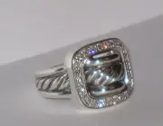 David Yurman Diamond Buckle Ring size,6.5 NEW!