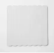 NWT Elegant White and gray Scalloped foldable mouse pad for office or school 8x8
