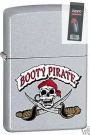 Zippo 6372 booty pirate chrome DISCONTINUED Lighter + FLINT PACK